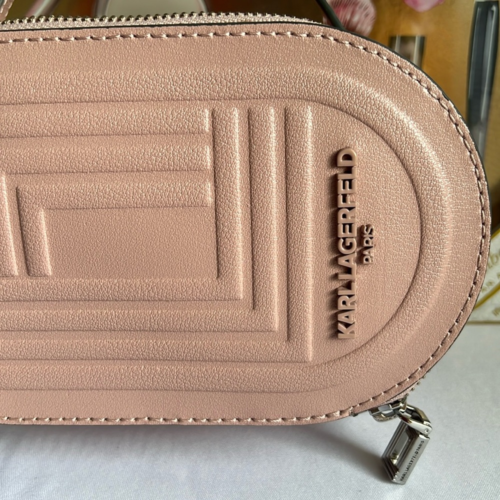 Karl Lagerfeld Pink Oval Crossbody Bag Blush Color - Picture 14 of 17